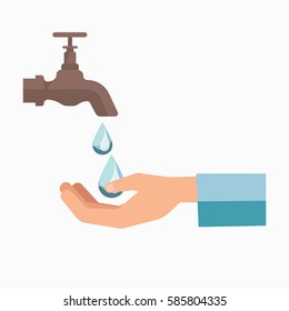 Charity symbol of water scarcity for people vector template icon