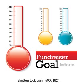 Charity Thermometer - Use To Show Your Fundraiser Progress And Goal