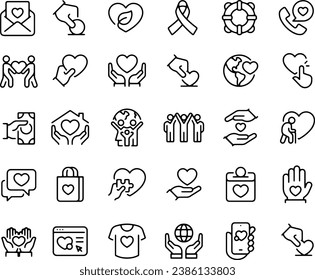 Charity - thin line vector icon vector design