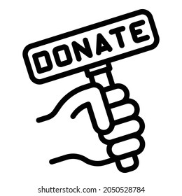 Charity trust icon. Outline charity trust vector icon for web design isolated on white background