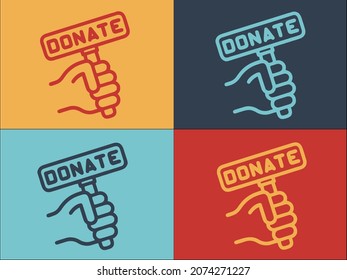 Charity Trust Logo Template, Simple Flat Icon of trust,charity,hand