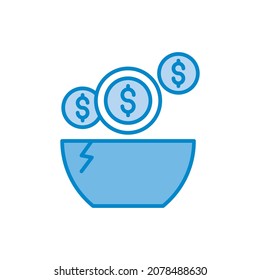Charity vector blue colours Icon Design illustration. Web And Mobile Application Symbol on White background EPS 10 File