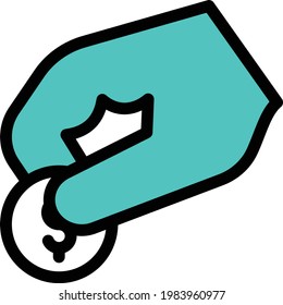 charity vector color line icon