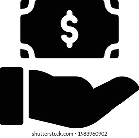 icono plano de glifo vectorial de caridad