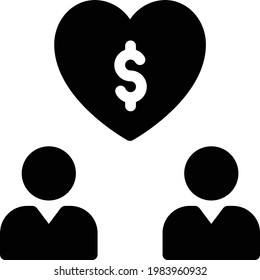 charity vector glyph flat icon