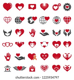 Charity vector icon collection