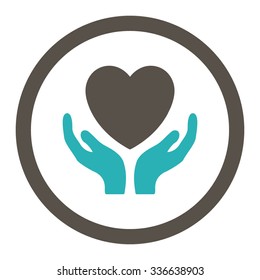 Charity vector icon. Style is flat rounded symbol, bright colors, rounded angles, white background.