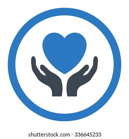 Charity vector icon. Style is flat rounded symbol, bright colors, rounded angles, white background.