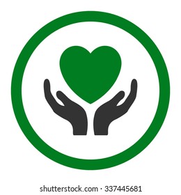 Charity vector icon. Style is flat rounded symbol, bright colors, rounded angles, white background.