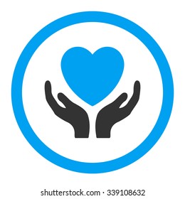 Charity vector icon. Style is flat rounded symbol, bright colors, rounded angles, white background.