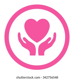 Charity vector icon. Style is flat rounded symbol, bright colors, rounded angles, white background.