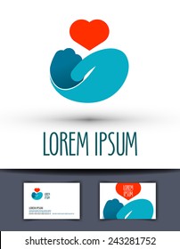 charity vector logo design template. kindness or graciousness icon.