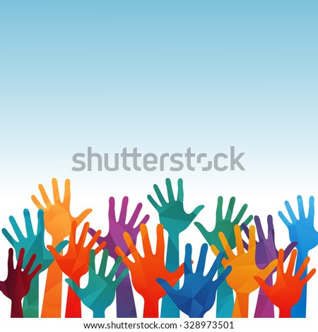 Charity and volunteer hands