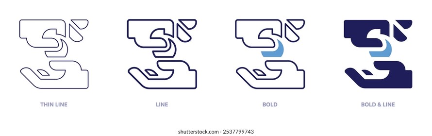 Charity volunteer icon in 4 different styles. Thin Line, Line, Bold, and Bold Line. Duotone style. Editable stroke.