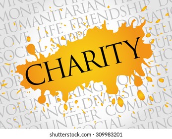 Charity word cloud concept