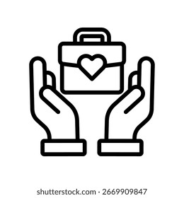 Charity Work Icon Outline Vector Illustration