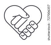 charity,support head, heart shape,medicine  vector line icon, sign, illustration on background, editable strokes