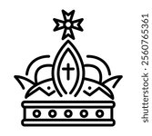 Charlemagne crown icon in linear style 