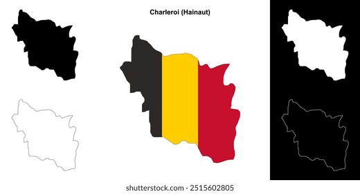 Charleroi arrondissement outline map set