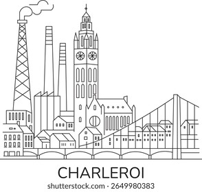 Charleroi City Line Draw Simple Minimalist