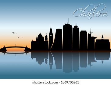 Charleroi skyline Belgium cityscape vector illustration