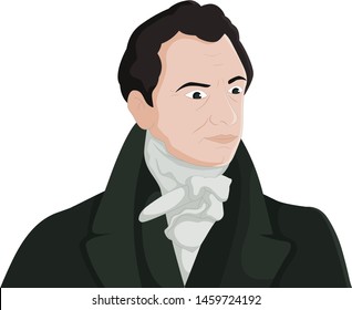 Charles Babbage Vector Illustration Portrait
