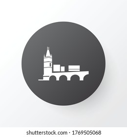 Charles bridge icon symbol. Premium quality isolated prague element in trendy style.