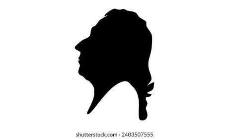 Charles Carroll of Carrollton, black isolated silhouette