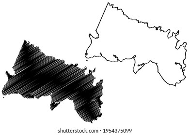 Charles City County, Commonwealth of Virginia (U.S. county, United States of America) map vector illustration, scribble sketch Charles map