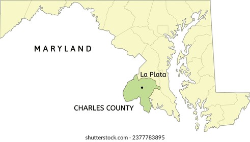 Charles County und Stadt La Plata auf der Landkarte von Maryland