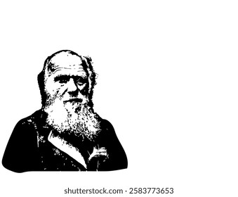 Charles Darwin Portrait Sketch Drawing