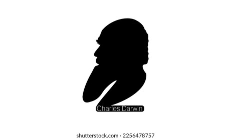 Charles Darwin silhouette high quality vector