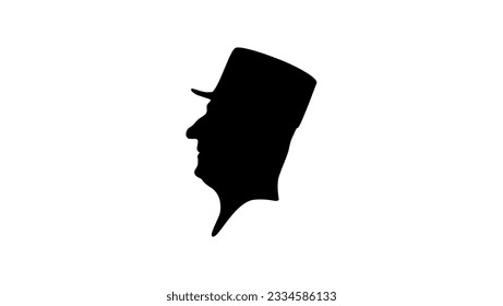 Charles de Gaulle silhouette, high quality vector