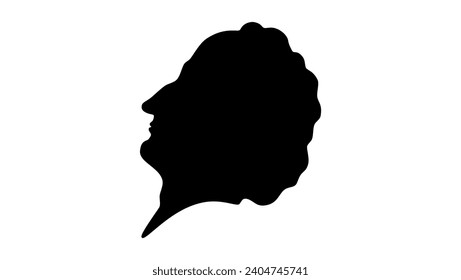 Charles Fourier, black isolated silhouette