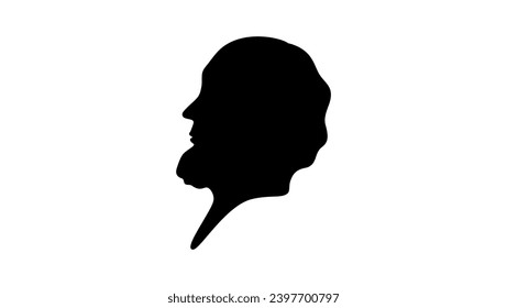 Charles Grandison Finney, black isolated silhouette