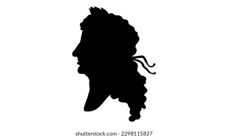 Charles II. von England, Silhouette, hochwertiger Vektorgrafik