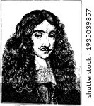 Charles II of England, vintage illustration
