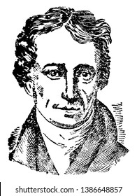 Charles Lamb, 1775-1834, he was an English essayist, poet, and antiquarian, vintage line drawing or engraving illustration