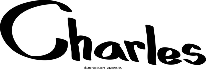 Charles male name street art design. Graffiti tag Charles. Vector art.