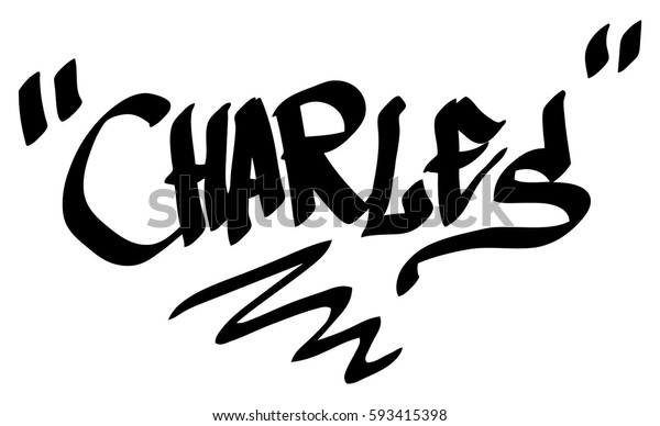 Charles Male Name Street Art Design Stock Vector Royalty Free