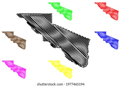 Charles Mix County, State of South Dakota (U.S. county, United States of America) map vector illustration, scribble sketch Charles Mix map