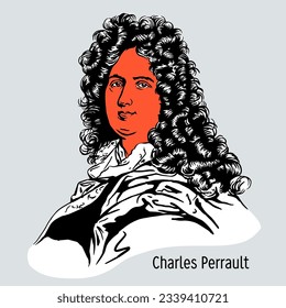 Charles Perrault was a French poet, art theorist and critic of the classicist era. Vector illustration, hand-drawn vector illustration