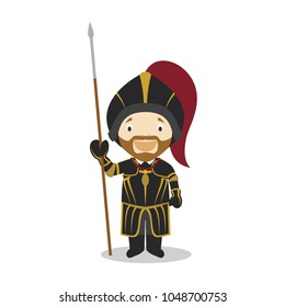 Charles I of Spain and V of Germany cartoon character. Vector Illustration. Kids History Collection.