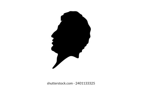 Charles X of France, black isolated silhouette