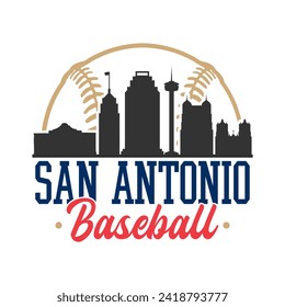 Charleston, SC, USA Baseball Skyline City Silhouette Vector. Softball Design Style Icon Symbols. Sport America Ball.