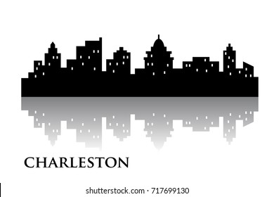 charleston skyline city logo vector