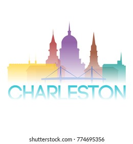 Charleston South Carolina USA Icon Silhouette Gradient Design City Vector Art 