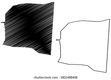 Charlestown City (Saint Kitts and Nevis island, Federation of Saint Christopher and Nevis) map vector illustration, scribble sketch City of Charlestown map