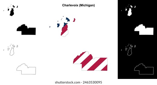 Charlevoix County (Michigan) outline map set