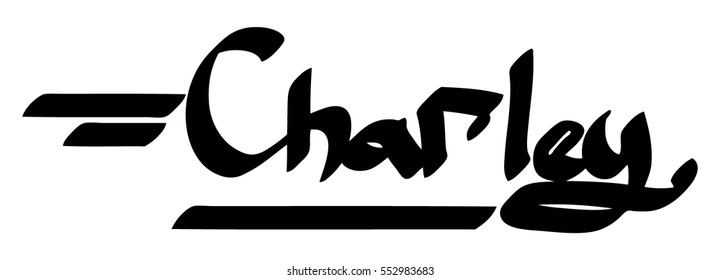 Charley male name street art design. Graffiti tag Charley. Vector art.